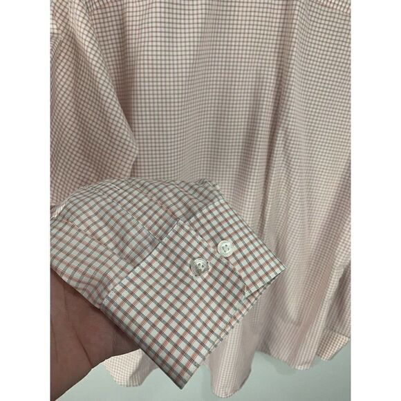 Men’s Calvin Klein Orange & Black Plaid Dress Shirt 17.5 34/35 - Picture 7 of 7